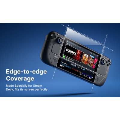 JSAUX蒸汽甲板防眩光屏幕保护膜（2包）哑光钢化玻璃9H硬度，带导向架，便于安装防刮擦保护膜和工具包